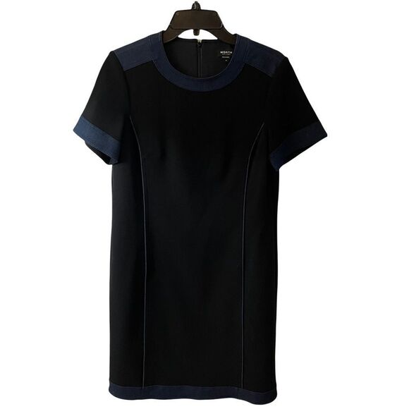 Worth New York Denim Trimmed Shift Dress Size 8 - Picture 1 of 9